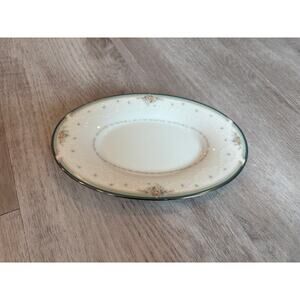 Noritake China Greenbrier 4104 Oval Butter Dish Gravy Boat Underplate 8" 2 avail